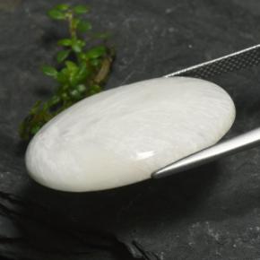 9,17 ctw natürlicher Hellgraues Weiß Scolecit, Oval Schliff, Lichtundurchlässig