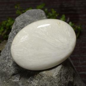 9,17 ctw natürlicher Warmweiß Skolezit, Oval Schliff, Lichtundurchlässig