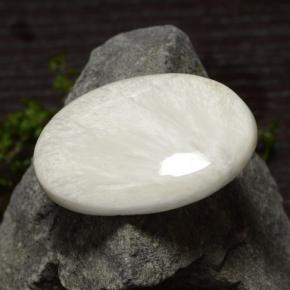 9,17 ctw natürlicher Warmweiß Skolezit, Oval Schliff, Lichtundurchlässig