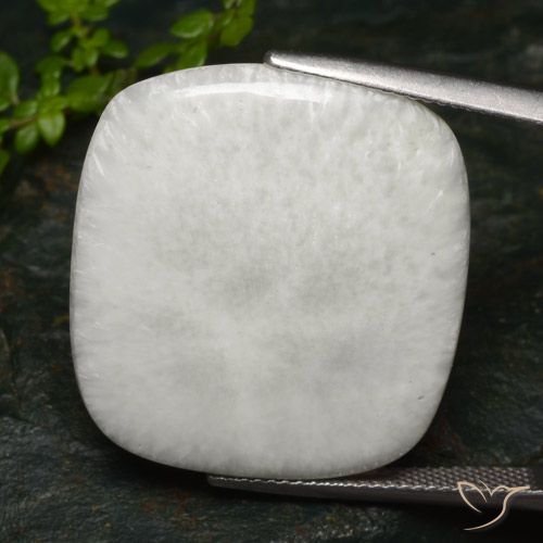 27.39ct Natürlicher Warmweiß Skolezit, Kissen, Lichtundurchlässig