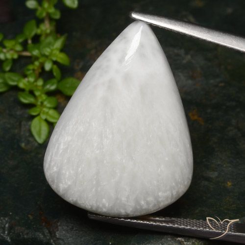 20.87ct Natürlicher Hellweiß Skolezit, Birnenform, Lichtundurchlässig