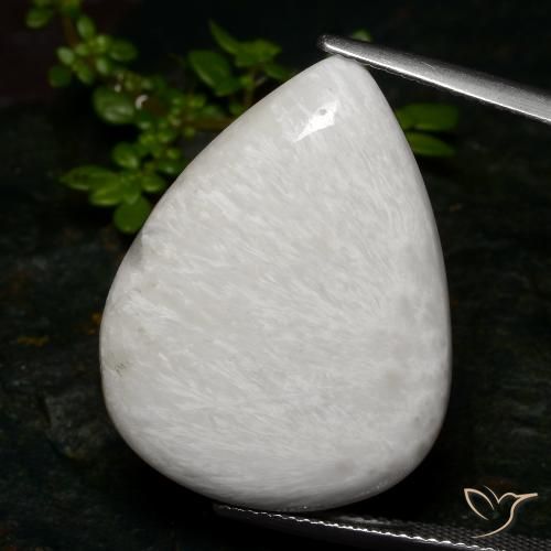 19.68ct Natürlicher Cremeweiß Skolezit, Birnenform, Lichtundurchlässig
