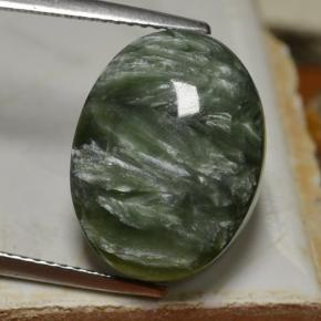 9,70 ctw natürlicher grüner Seraphinit, Oval Schliff, Lichtundurchlässig