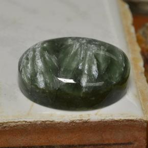 9,70 ctw natürlicher grüner Seraphinit, Oval Schliff, Lichtundurchlässig