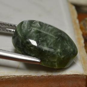 9,70 ctw natürlicher grüner Seraphinit, Oval Schliff, Lichtundurchlässig