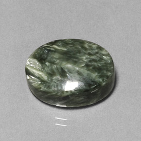 9,89 ctw natürlicher grüner Seraphinit, Oval Schliff, Lichtundurchlässig