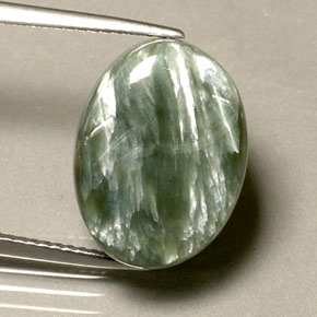 10,63 ctw natürlicher grüner Seraphinit, Oval Schliff, Lichtundurchlässig