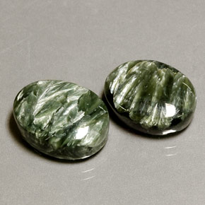 ct natürliche grüner Seraphinit-Edelsteine, Oval Schliff, Lichtundurchlässig