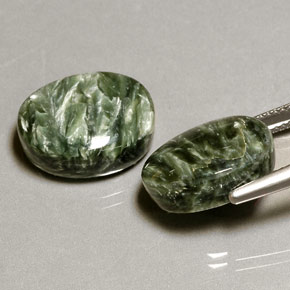  ct natürliche grüner Seraphinit-Edelsteine, Oval Schliff, Lichtundurchlässig