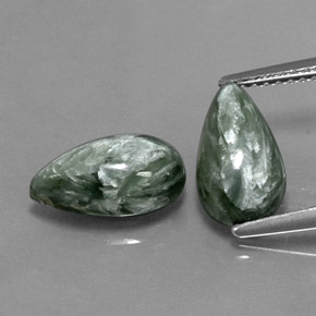  ct natürliche grüner Seraphinit-Edelsteine, Birnenform, Lichtundurchlässig