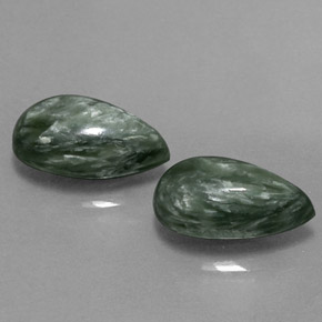  ct natürliche grüner Seraphinit-Edelsteine, Birnenform, Lichtundurchlässig