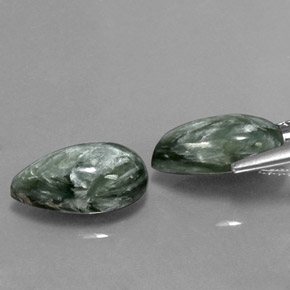  ct natürliche grüner Seraphinit-Edelsteine, Birnenform, Lichtundurchlässig