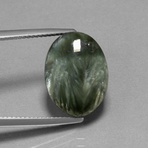 7,83 ctw natürlicher grüner Seraphinit, Oval Schliff, Lichtundurchlässig