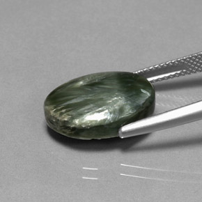 7,83 ctw natürlicher grüner Seraphinit, Oval Schliff, Lichtundurchlässig