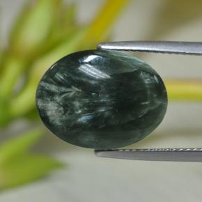 7,43 ctw natürlicher grüner Seraphinit, Oval Schliff, Lichtundurchlässig
