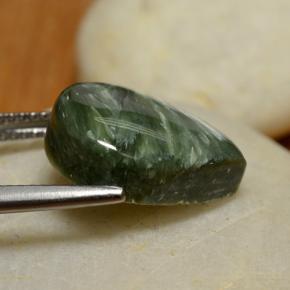 7,98 ctw natürlicher grüner Seraphinit, Birnenform, Lichtundurchlässig