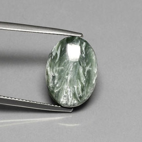 8,94 ctw natürlicher grüner Seraphinit, Oval Schliff, Lichtundurchlässig