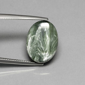 8,92 ctw natürlicher grüner Seraphinit, Oval Schliff, Lichtundurchlässig