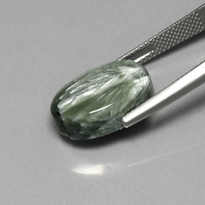 8,92 ctw natürlicher grüner Seraphinit, Oval Schliff, Lichtundurchlässig