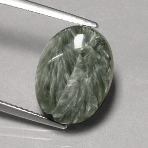 7,88 ctw natürlicher grüner Seraphinit, Oval Schliff, Lichtundurchlässig