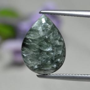 8,19 ctw natürlicher grüner Seraphinit, Birnenform, Lichtundurchlässig