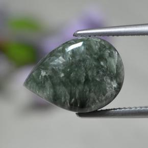 8,19 ctw natürlicher grüner Seraphinit, Birnenform, Lichtundurchlässig