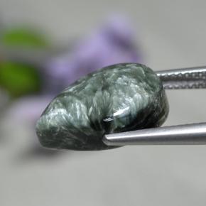 8,19 ctw natürlicher grüner Seraphinit, Birnenform, Lichtundurchlässig