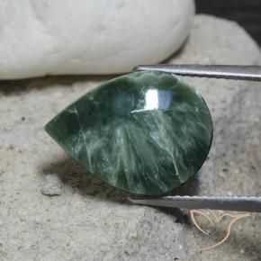 9,17 ctw natürlicher Medium Green    Seraphinite, Birnenform, Lichtundurchlässig