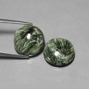  ct natürliche grüner Seraphinit-Edelsteine, Rundschliff, Lichtundurchlässig