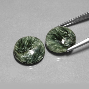  ct natürliche grüner Seraphinit-Edelsteine, Rundschliff, Lichtundurchlässig
