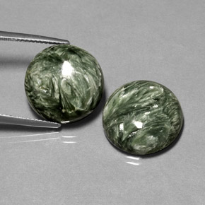 ct natürliche grüner Seraphinit-Edelsteine, Rundschliff, Lichtundurchlässig
