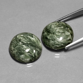  ct natürliche grüner Seraphinit-Edelsteine, Rundschliff, Lichtundurchlässig