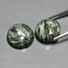  ct natürliche grüner Seraphinit-Edelsteine, Rundschliff, Lichtundurchlässig