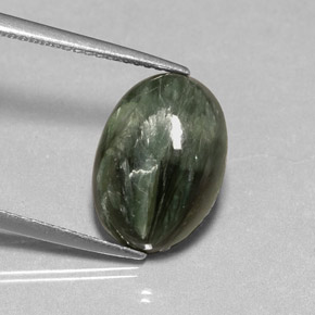4,57 ctw natürlicher grüner Seraphinit, Oval Schliff, Lichtundurchlässig