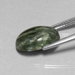 4,57 ctw natürlicher grüner Seraphinit, Oval Schliff, Lichtundurchlässig