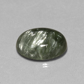 4,87 ctw natürlicher grüner Seraphinit, Oval Schliff, Lichtundurchlässig