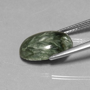 4,01 ctw natürlicher grüner Seraphinit, Oval Schliff, Lichtundurchlässig