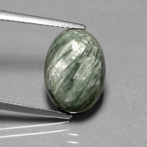 4,69 ctw natürlicher grüner Seraphinit, Oval Schliff, Lichtundurchlässig