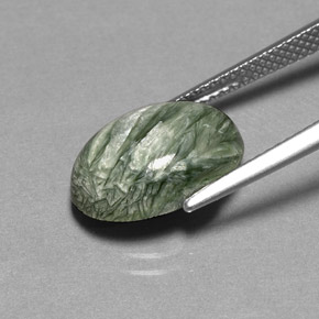 4,69 ctw natürlicher grüner Seraphinit, Oval Schliff, Lichtundurchlässig