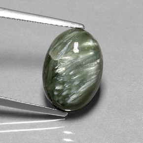 4,86 ctw natürlicher grüner Seraphinit, Oval Schliff, Lichtundurchlässig