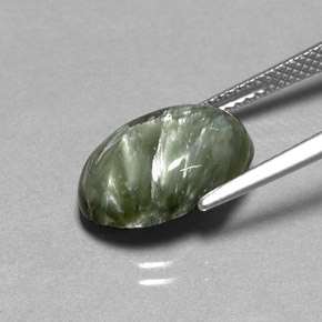 4,86 ctw natürlicher grüner Seraphinit, Oval Schliff, Lichtundurchlässig