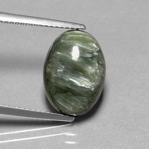 4,60 ctw natürlicher grüner Seraphinit, Oval Schliff, Lichtundurchlässig