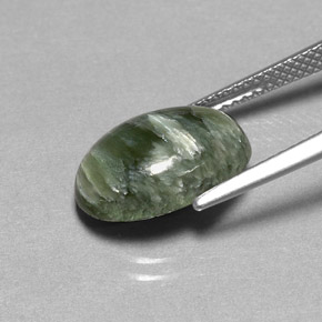 4,60 ctw natürlicher grüner Seraphinit, Oval Schliff, Lichtundurchlässig