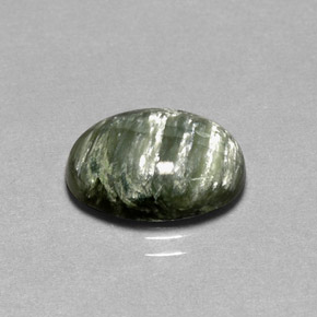 4,23 ctw natürlicher grüner Seraphinit, Oval Schliff, Lichtundurchlässig