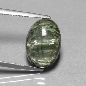 4,23 ctw natürlicher grüner Seraphinit, Oval Schliff, Lichtundurchlässig