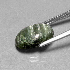 4,23 ctw natürlicher grüner Seraphinit, Oval Schliff, Lichtundurchlässig