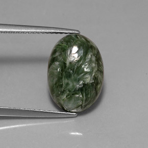 4,80 ctw natürlicher grüner Seraphinit, Oval Schliff, Lichtundurchlässig