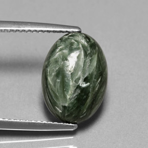5,05 ctw natürlicher grüner Seraphinit, Oval Schliff, Lichtundurchlässig