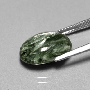 5,05 ctw natürlicher grüner Seraphinit, Oval Schliff, Lichtundurchlässig