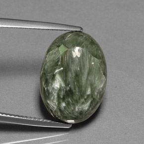 10,69 ctw natürlicher grüner Seraphinit, Oval Schliff, Lichtundurchlässig